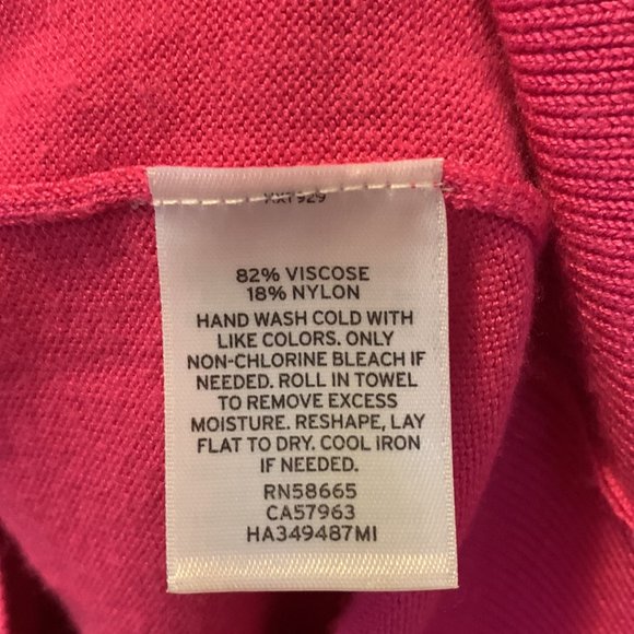 Halogen Barbie Hot Pink Long Sleeve Button Down Soft Sweater Cardigan Size S - Picture 10 of 13